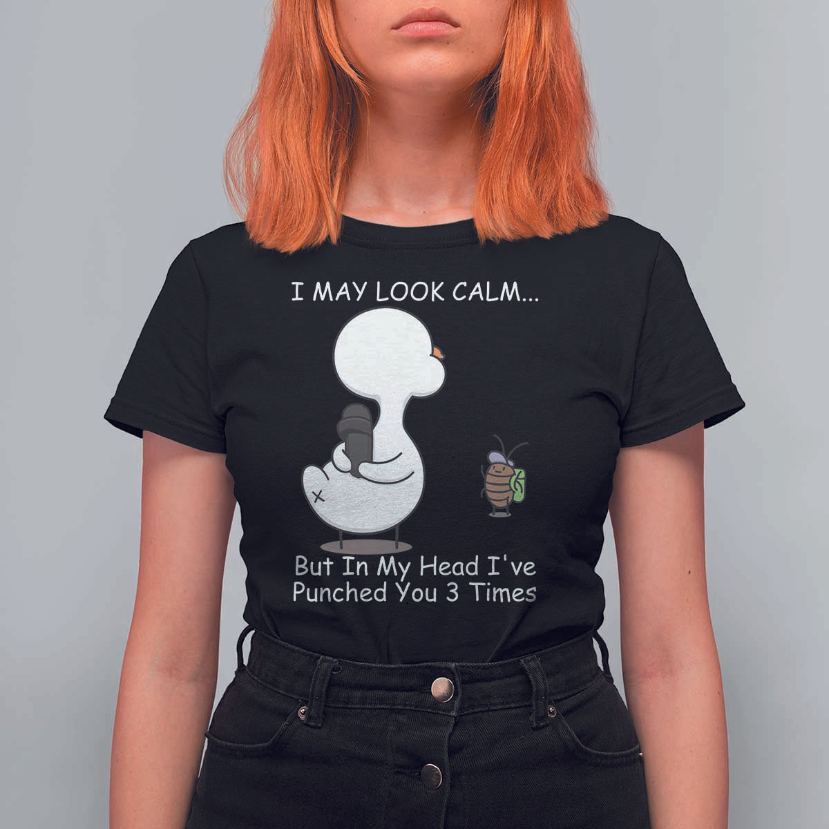 Duck Sarcastic Farm T Shirt For Women In My Head I Have Pecked You 3 Times - Wonder Print Shop