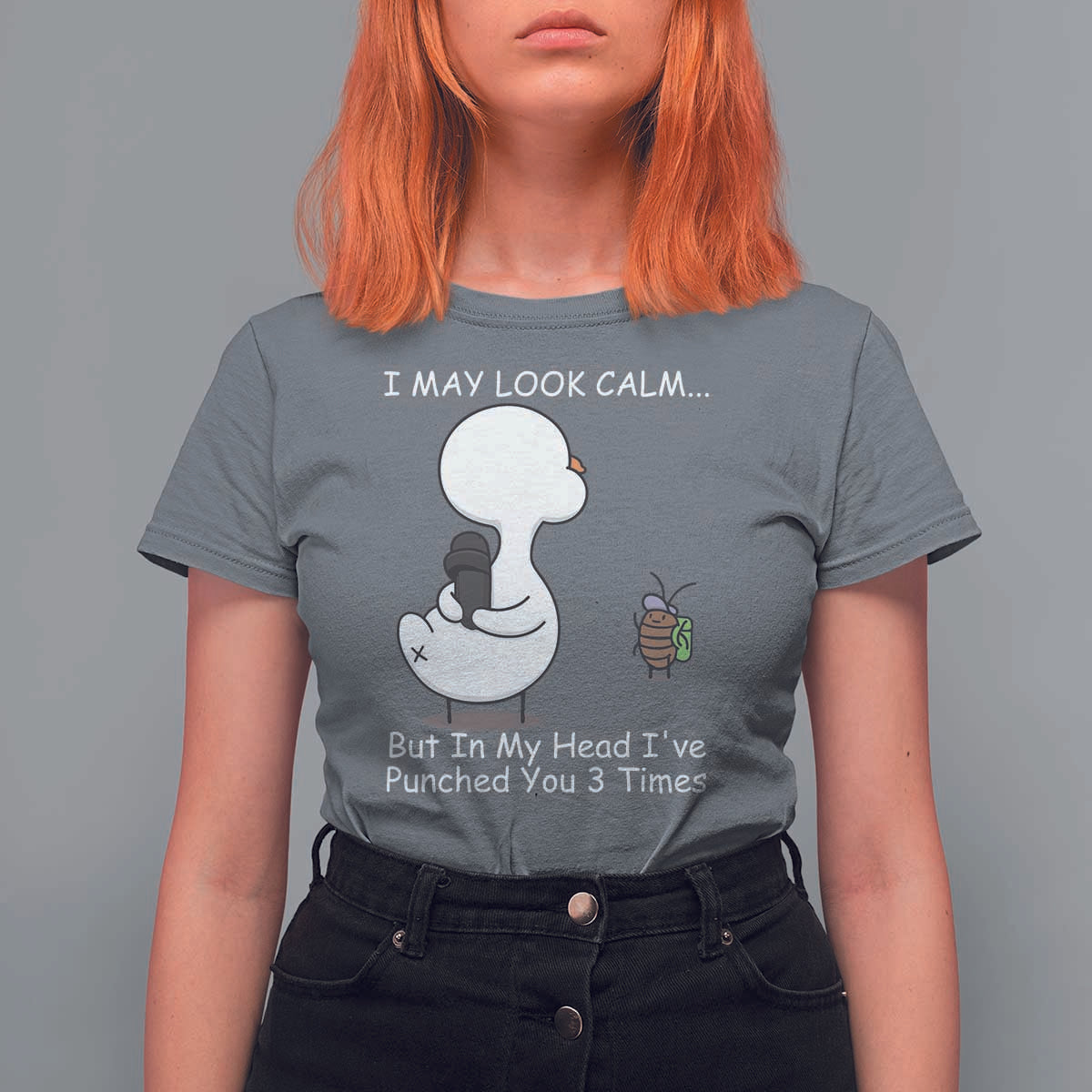 Duck Sarcastic Farm T Shirt For Women In My Head I Have Pecked You 3 Times - Wonder Print Shop