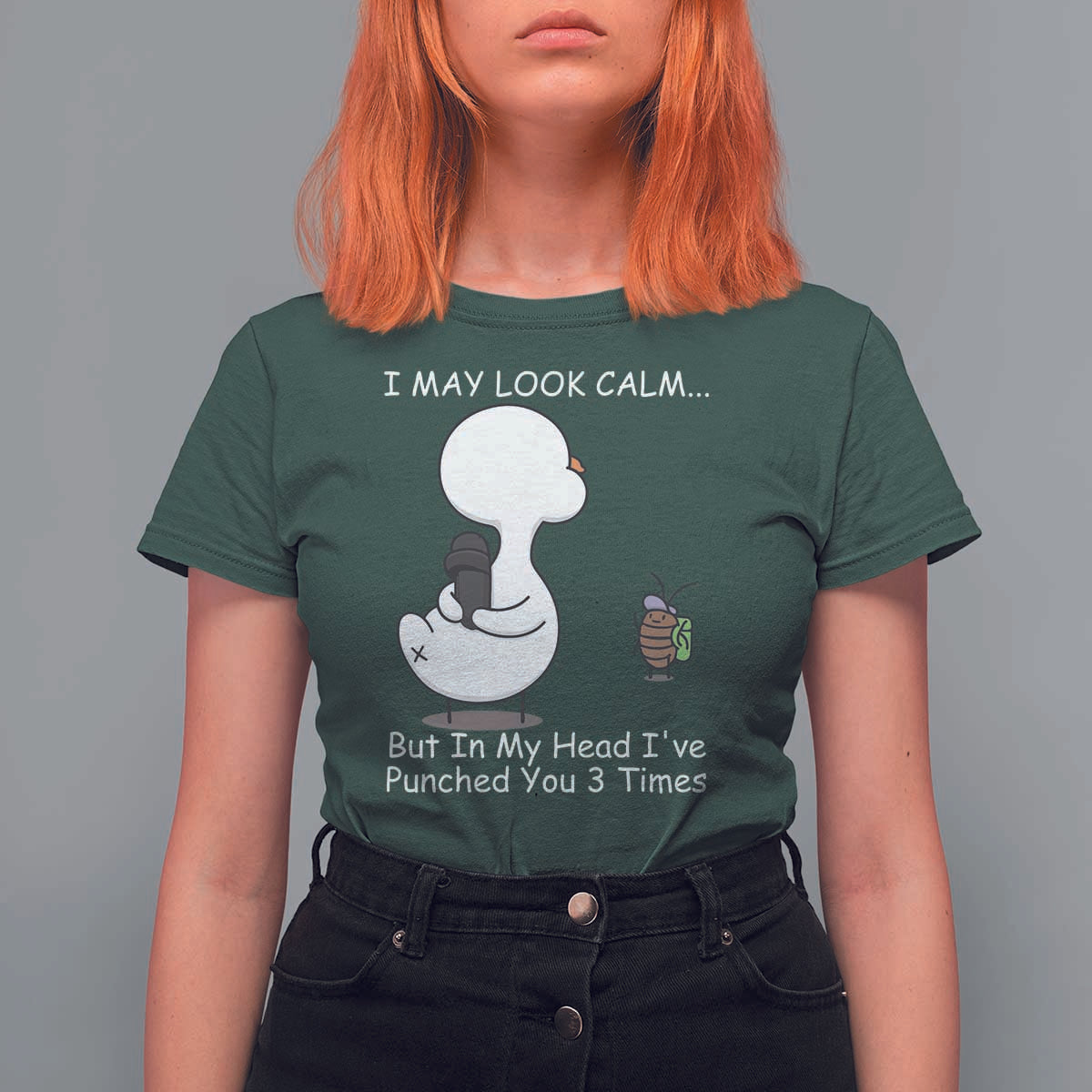 Duck Sarcastic Farm T Shirt For Women In My Head I Have Pecked You 3 Times - Wonder Print Shop