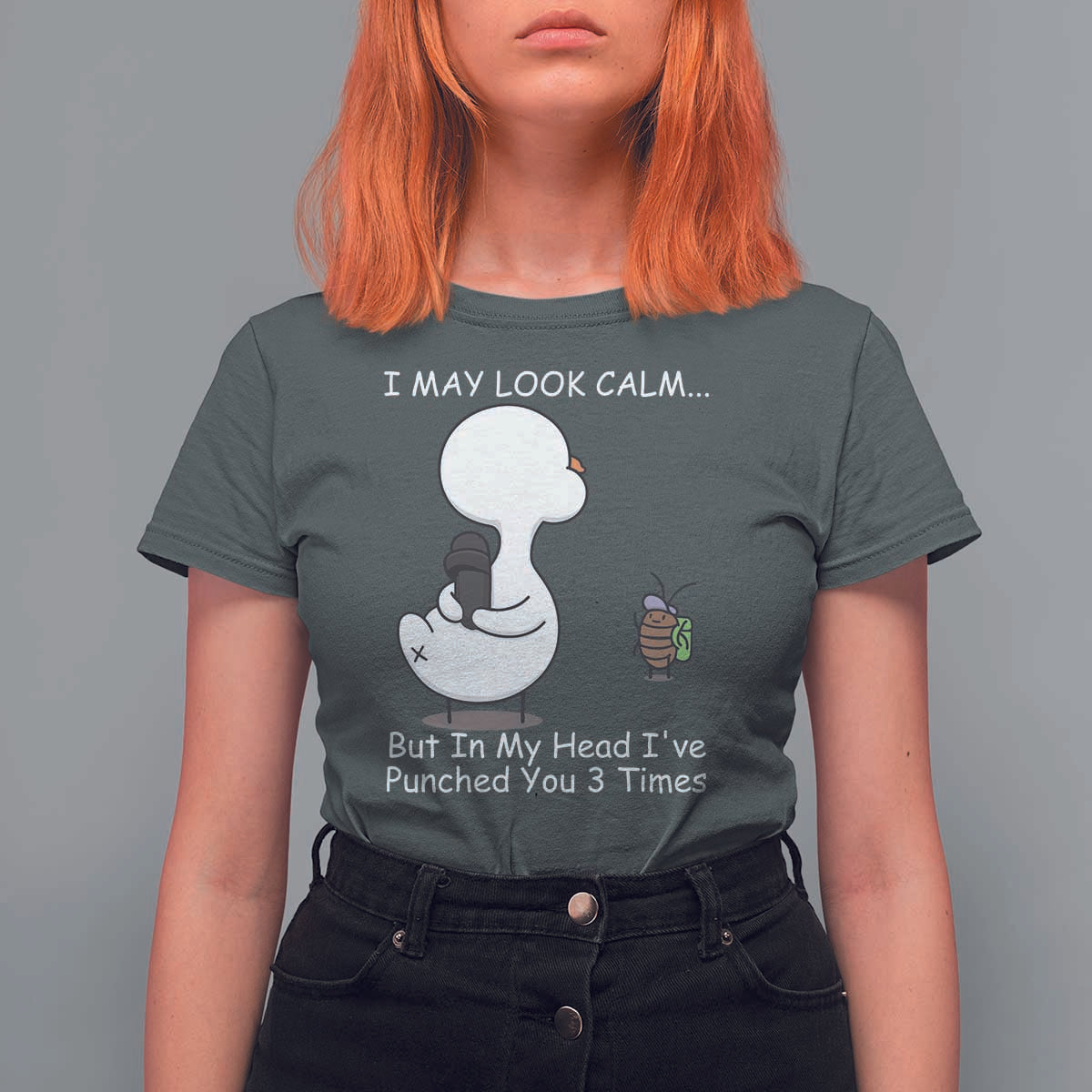 Duck Sarcastic Farm T Shirt For Women In My Head I Have Pecked You 3 Times - Wonder Print Shop