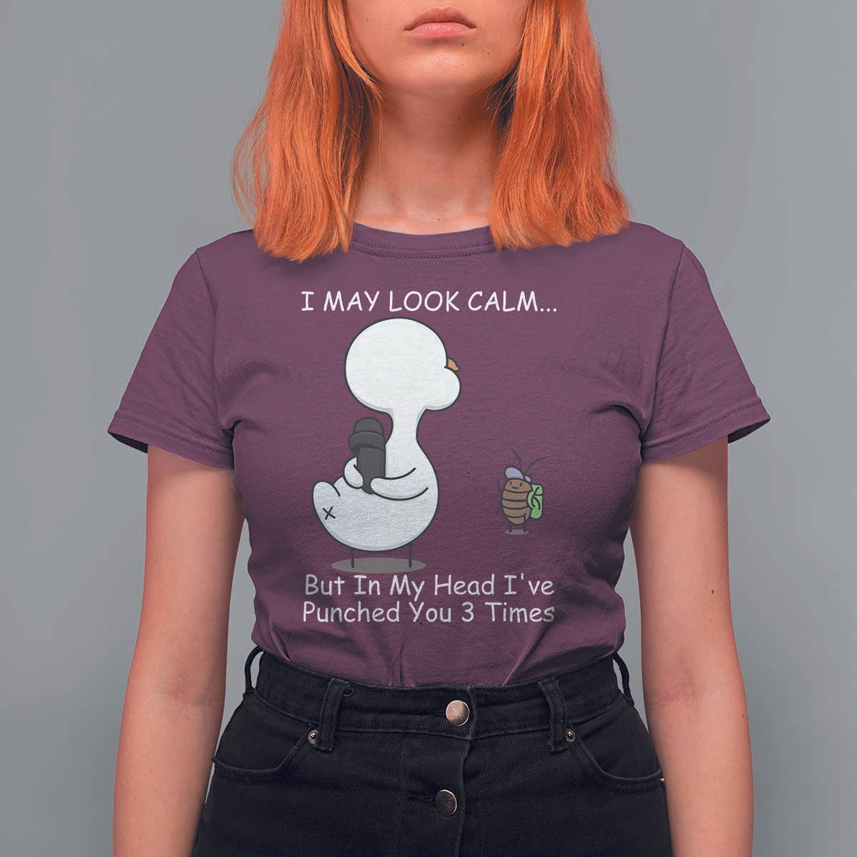 Duck Sarcastic Farm T Shirt For Women In My Head I Have Pecked You 3 Times - Wonder Print Shop
