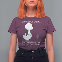 Duck Sarcastic Farm T Shirt For Women In My Head I Have Pecked You 3 Times - Wonder Print Shop