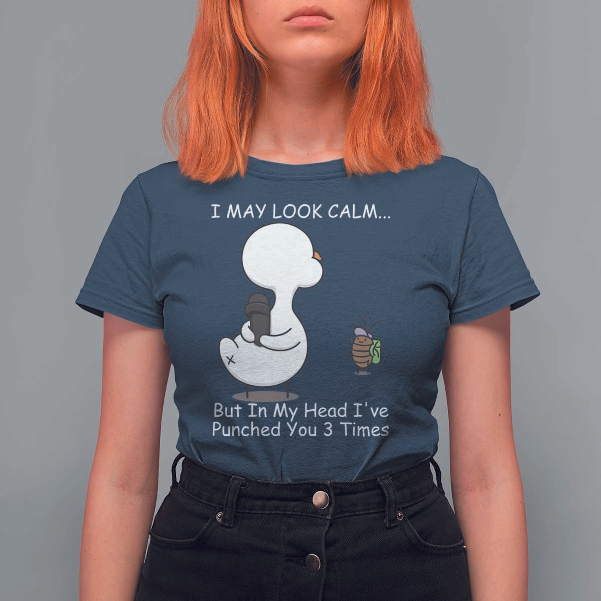 Duck Sarcastic Farm T Shirt For Women In My Head I Have Pecked You 3 Times - Wonder Print Shop