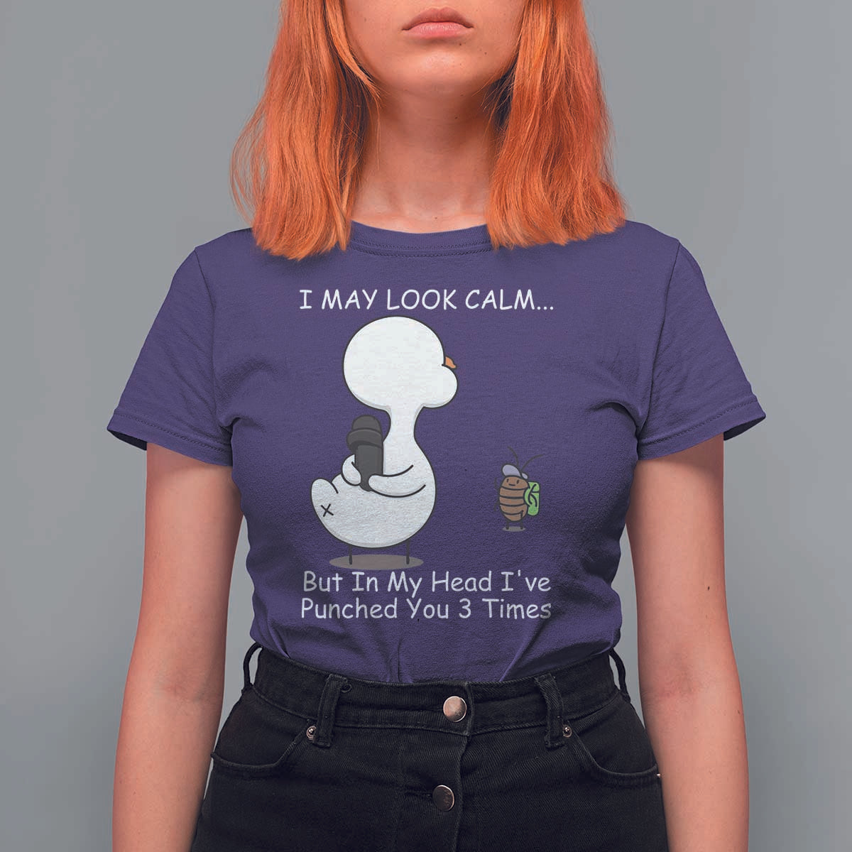Duck Sarcastic Farm T Shirt For Women In My Head I Have Pecked You 3 Times - Wonder Print Shop