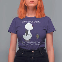 Duck Sarcastic Farm T Shirt For Women In My Head I Have Pecked You 3 Times - Wonder Print Shop