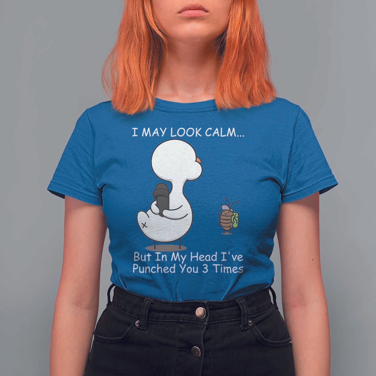 Duck Sarcastic Farm T Shirt For Women In My Head I Have Pecked You 3 Times - Wonder Print Shop