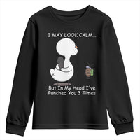 Duck Sarcastic Farm Youth Sweatshirt In My Head I Have Pecked You 3 Times - Wonder Print Shop