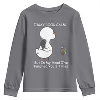 Duck Sarcastic Farm Youth Sweatshirt In My Head I Have Pecked You 3 Times - Wonder Print Shop