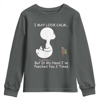 Duck Sarcastic Farm Youth Sweatshirt In My Head I Have Pecked You 3 Times - Wonder Print Shop