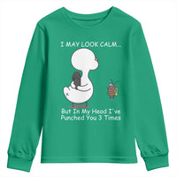 Duck Sarcastic Farm Youth Sweatshirt In My Head I Have Pecked You 3 Times - Wonder Print Shop