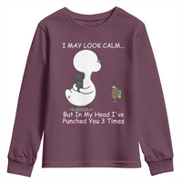 Duck Sarcastic Farm Youth Sweatshirt In My Head I Have Pecked You 3 Times - Wonder Print Shop