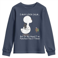 Duck Sarcastic Farm Youth Sweatshirt In My Head I Have Pecked You 3 Times - Wonder Print Shop
