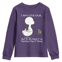 Duck Sarcastic Farm Youth Sweatshirt In My Head I Have Pecked You 3 Times - Wonder Print Shop