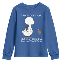 Duck Sarcastic Farm Youth Sweatshirt In My Head I Have Pecked You 3 Times - Wonder Print Shop