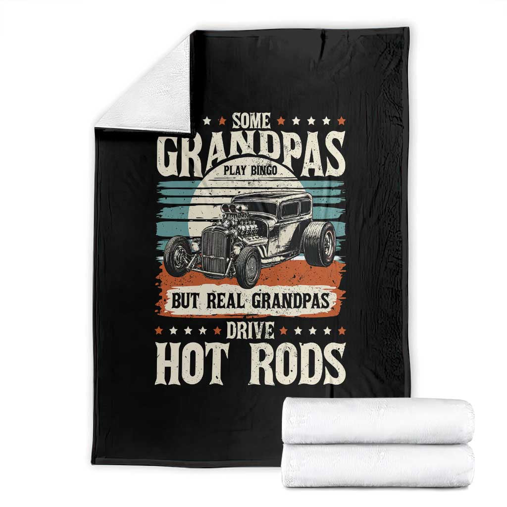 Some Grandpas Play Bingo Real Grandpas Drive Hotrods Throw Blanket 1932 American Classic Hotrod