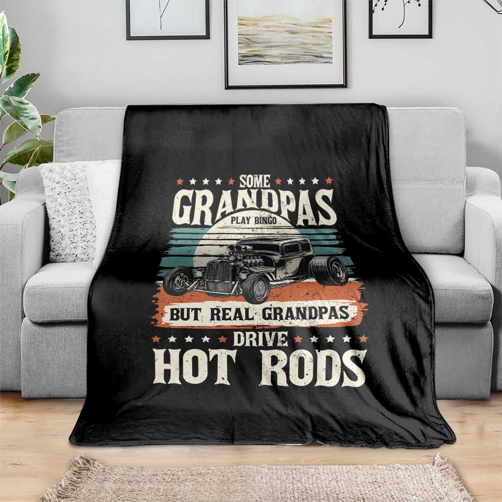 Some Grandpas Play Bingo Real Grandpas Drive Hotrods Throw Blanket 1932 American Classic Hotrod