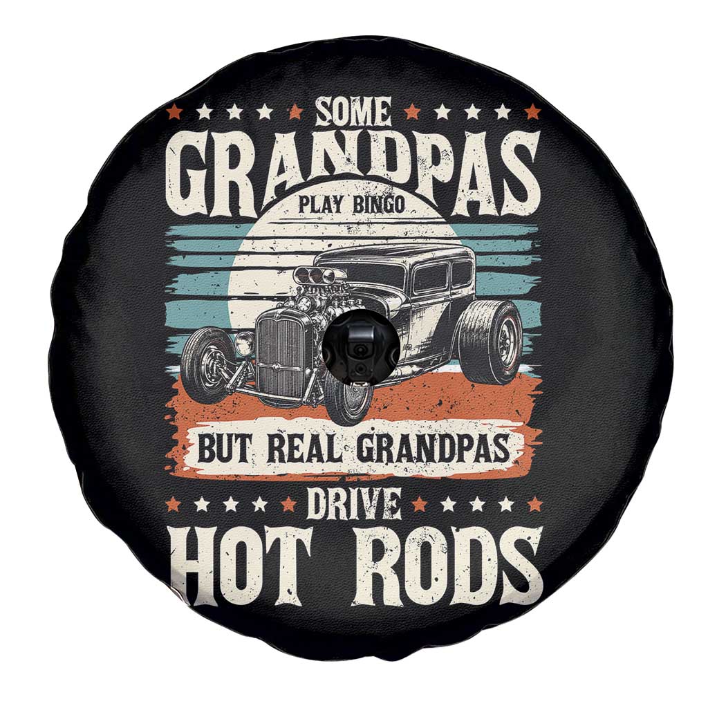 Some Grandpas Play Bingo Real Grandpas Drive Hotrods Spare Tire Cover 1932 American Classic Hotrod