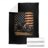 1932 American Classic Hotrod US Flag 4th of July Throw Blanket