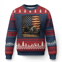 1932 American Classic Hotrod US Flag 4th of July Ugly Christmas Sweater