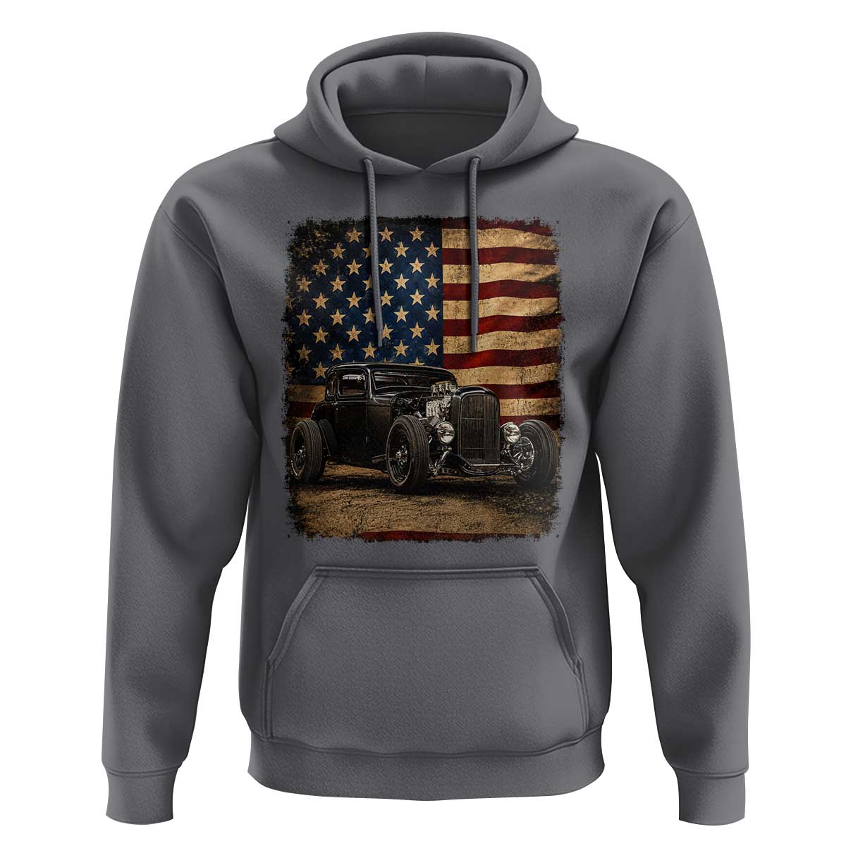 1932 American Classic Hotrod US Flag 4th of July Hoodie