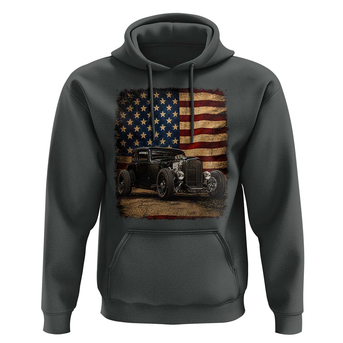 1932 American Classic Hotrod US Flag 4th of July Hoodie