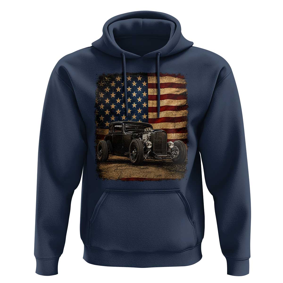 1932 American Classic Hotrod US Flag 4th of July Hoodie