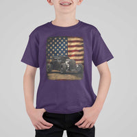 1932 American Classic Hotrod US Flag 4th of July T Shirt For Kid