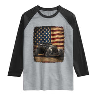 1932 American Classic Hotrod US Flag 4th of July Raglan Shirt