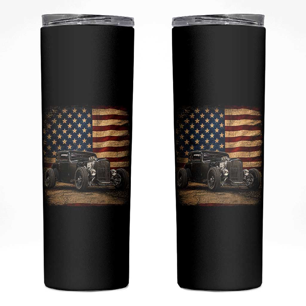 1932 American Classic Hotrod US Flag 4th of July Skinny Tumbler