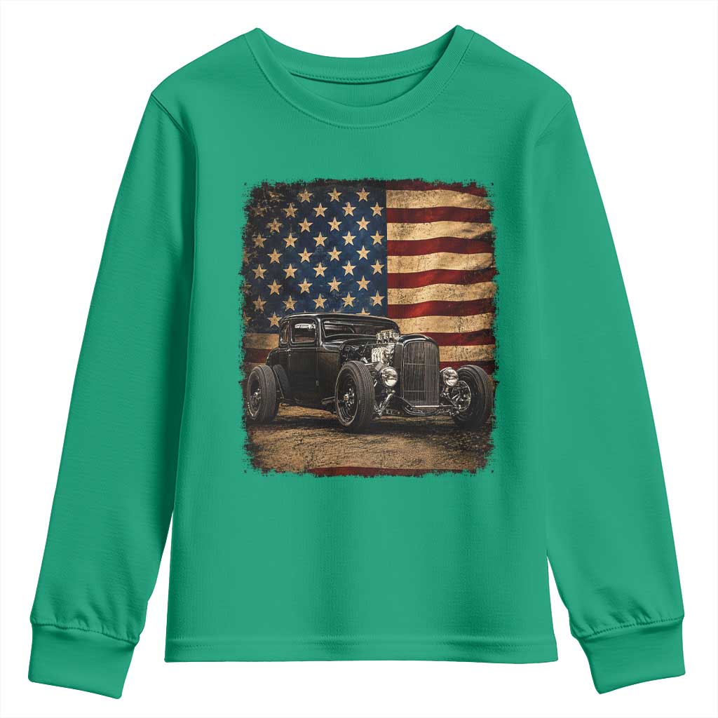1932 American Classic Hotrod US Flag 4th of July Youth Sweatshirt