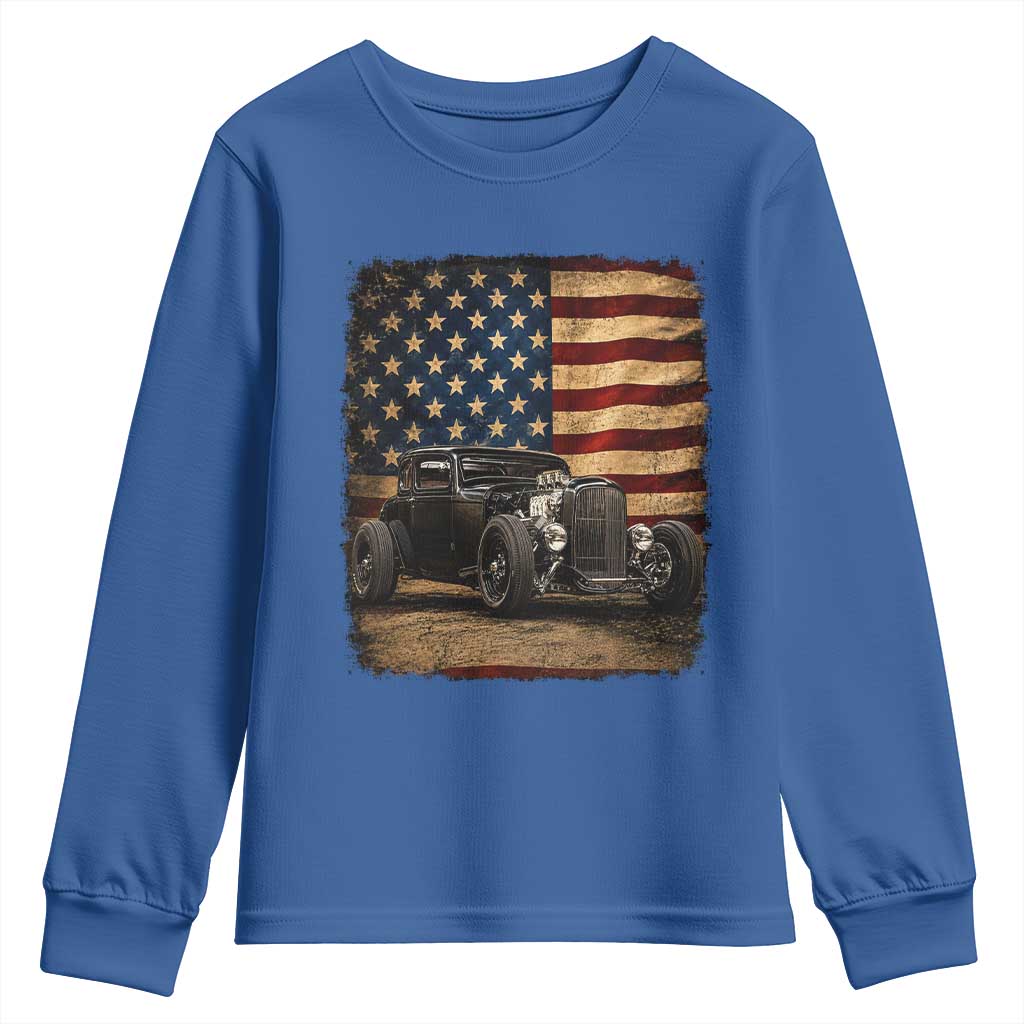 1932 American Classic Hotrod US Flag 4th of July Youth Sweatshirt