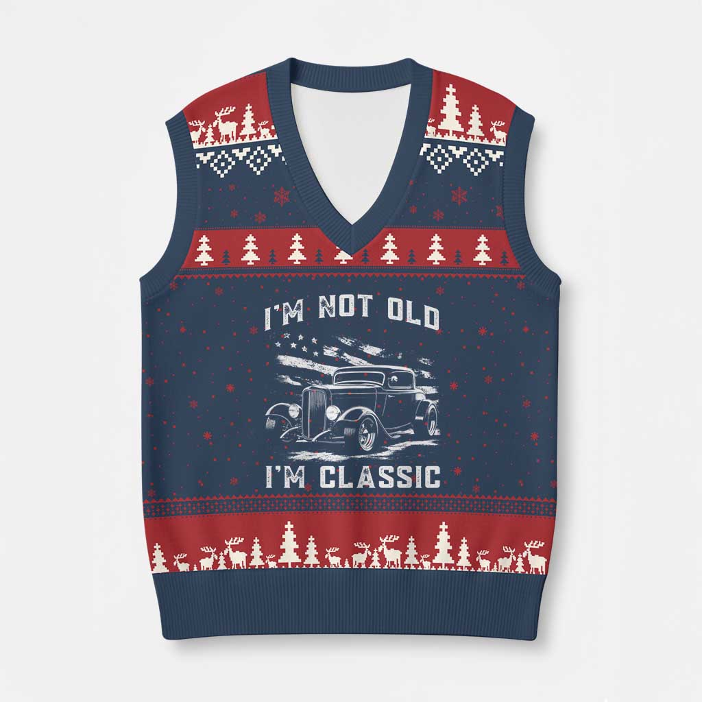 I'm Not Old I'm Classic V-Neck Knit Sweater Vest 1932 American Classic Hotrod