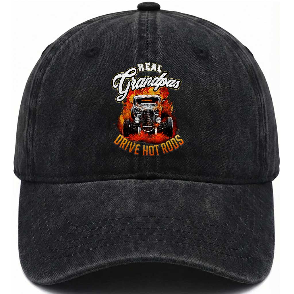Real Grandpas Drive Hot Rods Washed Cotton Baseball Cap Vintage 1932 Hot Rod