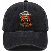 Real Grandpas Drive Hot Rods Washed Cotton Baseball Cap Vintage 1932 Hot Rod