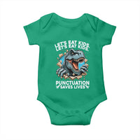 Funny Grammar Dino Baby Onesie Let Us Eat Kids Punctuation Saves Lives - Wonder Print Shop