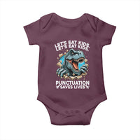 Funny Grammar Dino Baby Onesie Let Us Eat Kids Punctuation Saves Lives - Wonder Print Shop