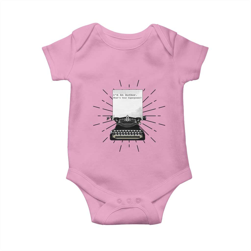 Funny Typewriter Baby Onesie I Am An Author What Is Your Superpower - Wonder Print Shop