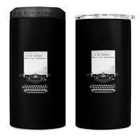 Funny Typewriter 4 in 1 Can Cooler Tumbler I Am An Author What Is Your Superpower - Wonder Print Shop