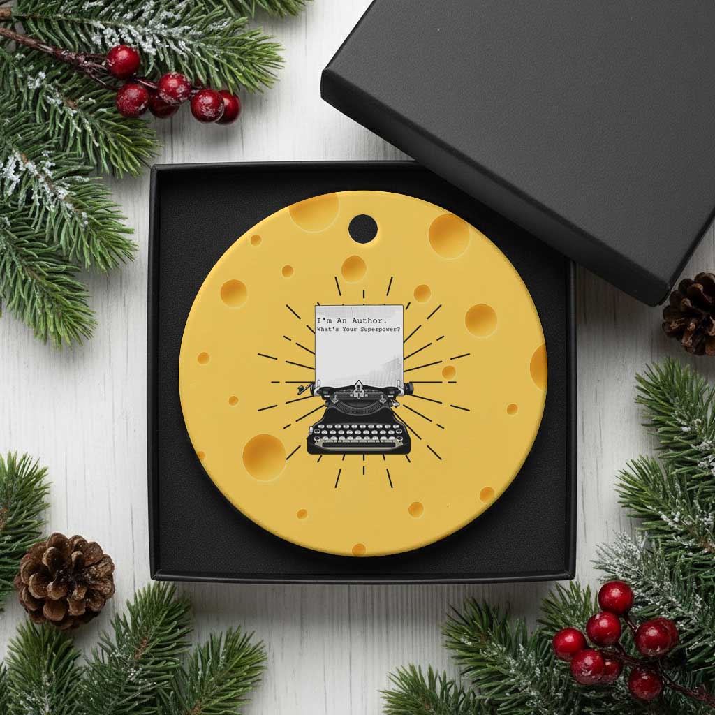 Funny Typewriter Ceramic Ornament I Am An Author What Is Your Superpower - Wonder Print Shop