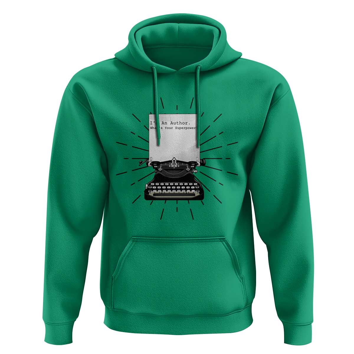 Funny Typewriter Hoodie I Am An Author What Is Your Superpower - Wonder Print Shop