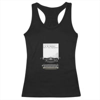Funny Typewriter Racerback Tank Top I Am An Author What Is Your Superpower - Wonder Print Shop