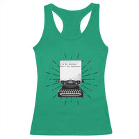 Funny Typewriter Racerback Tank Top I Am An Author What Is Your Superpower - Wonder Print Shop