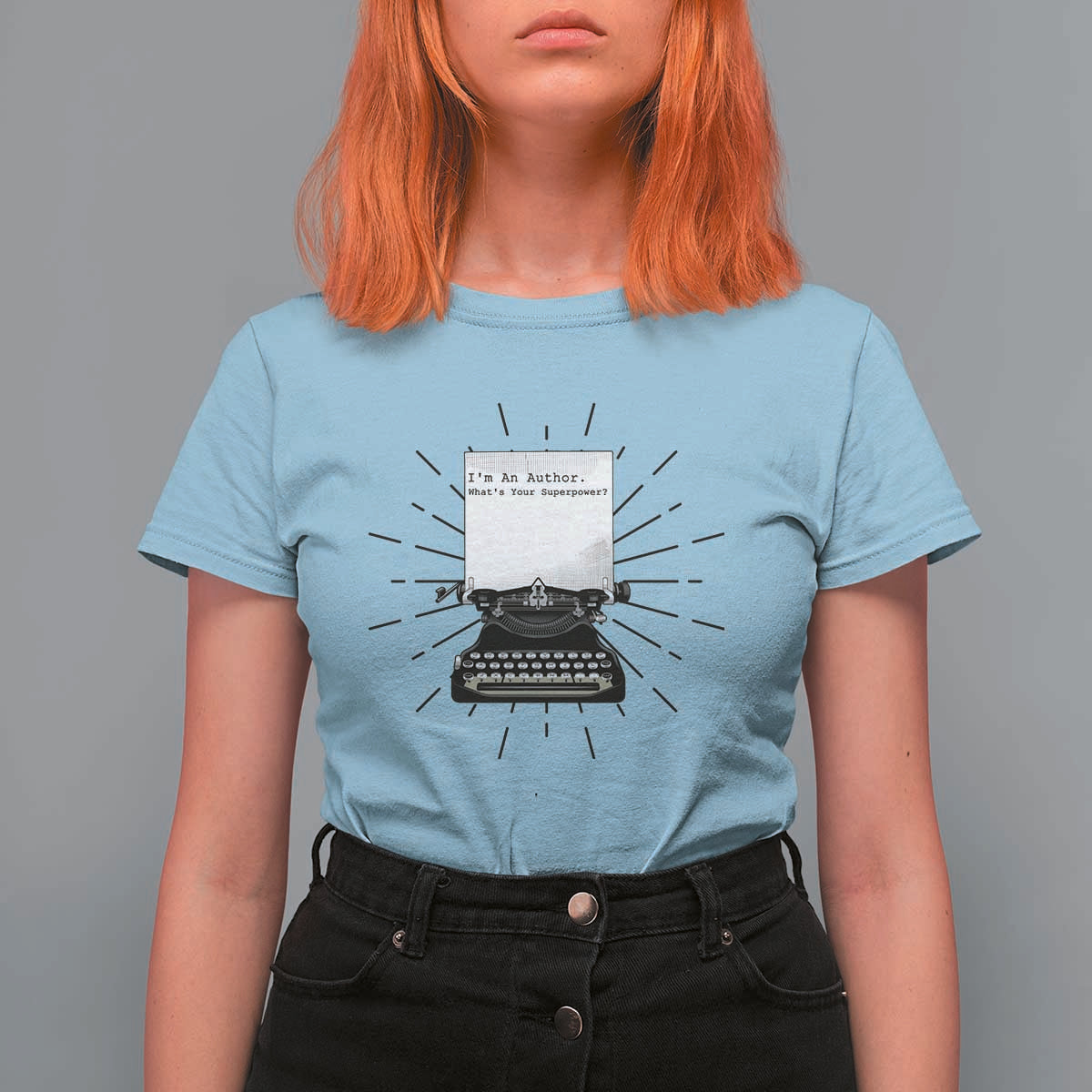 Funny Typewriter T Shirt For Women I Am An Author What Is Your Superpower - Wonder Print Shop
