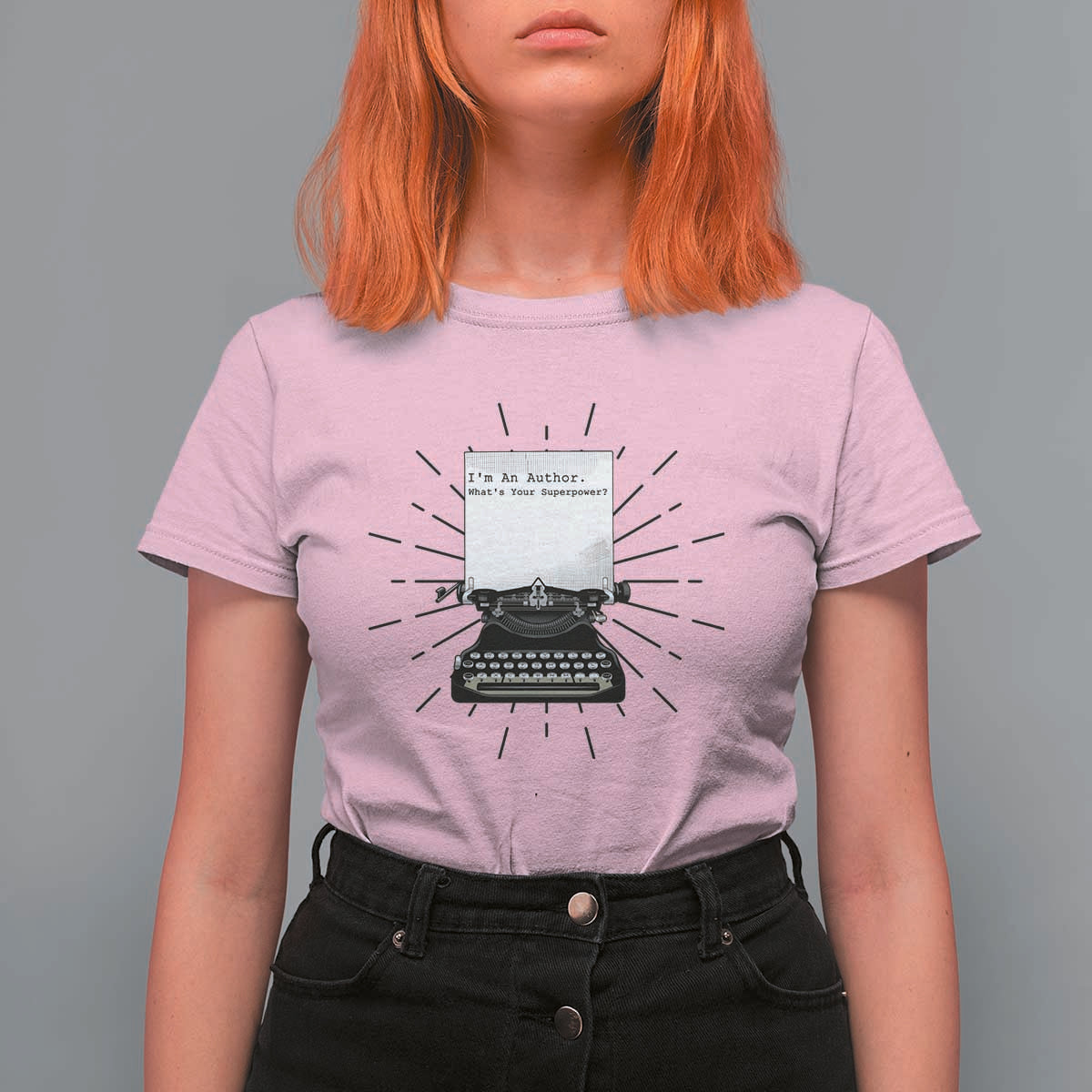 Funny Typewriter T Shirt For Women I Am An Author What Is Your Superpower - Wonder Print Shop