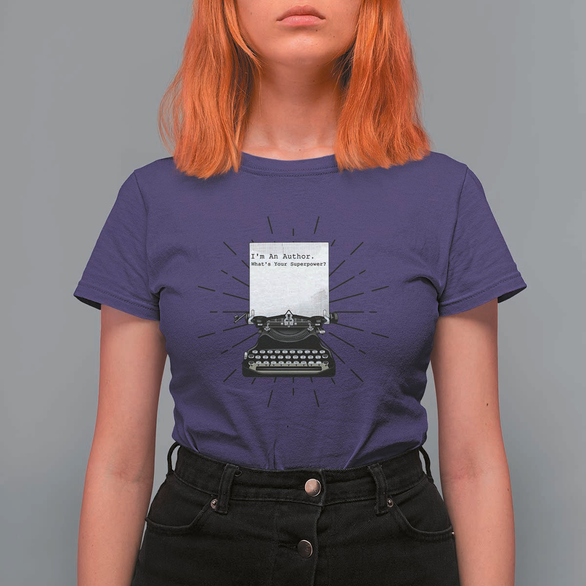 Funny Typewriter T Shirt For Women I Am An Author What Is Your Superpower - Wonder Print Shop