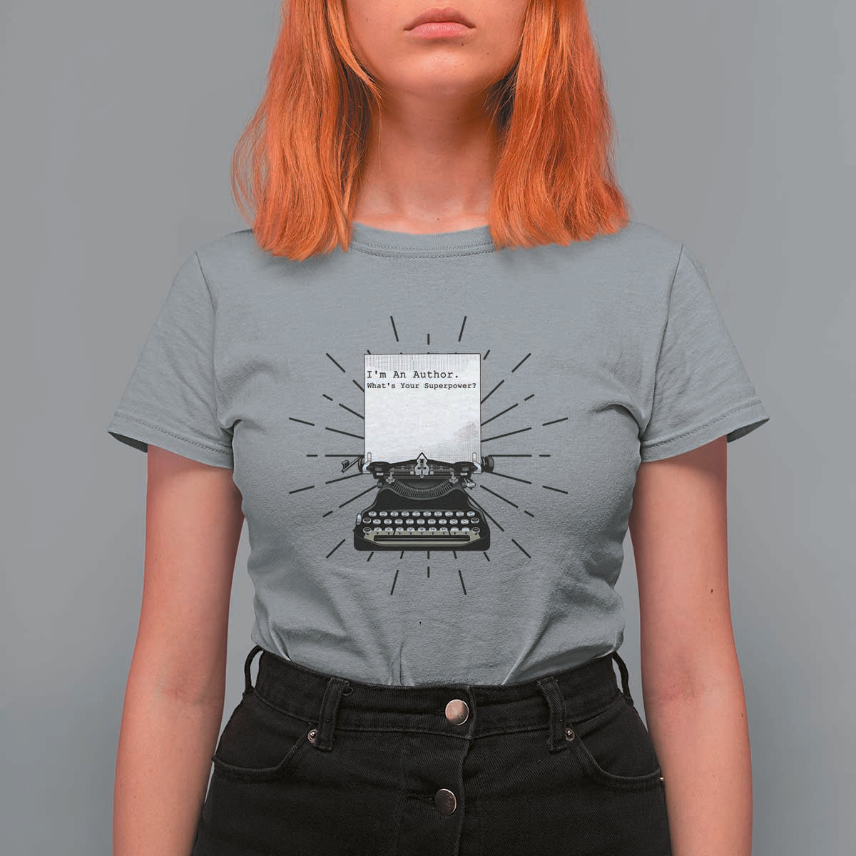Funny Typewriter T Shirt For Women I Am An Author What Is Your Superpower - Wonder Print Shop