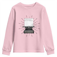 Funny Typewriter Youth Sweatshirt I Am An Author What Is Your Superpower - Wonder Print Shop