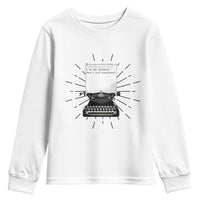 Funny Typewriter Youth Sweatshirt I Am An Author What Is Your Superpower - Wonder Print Shop