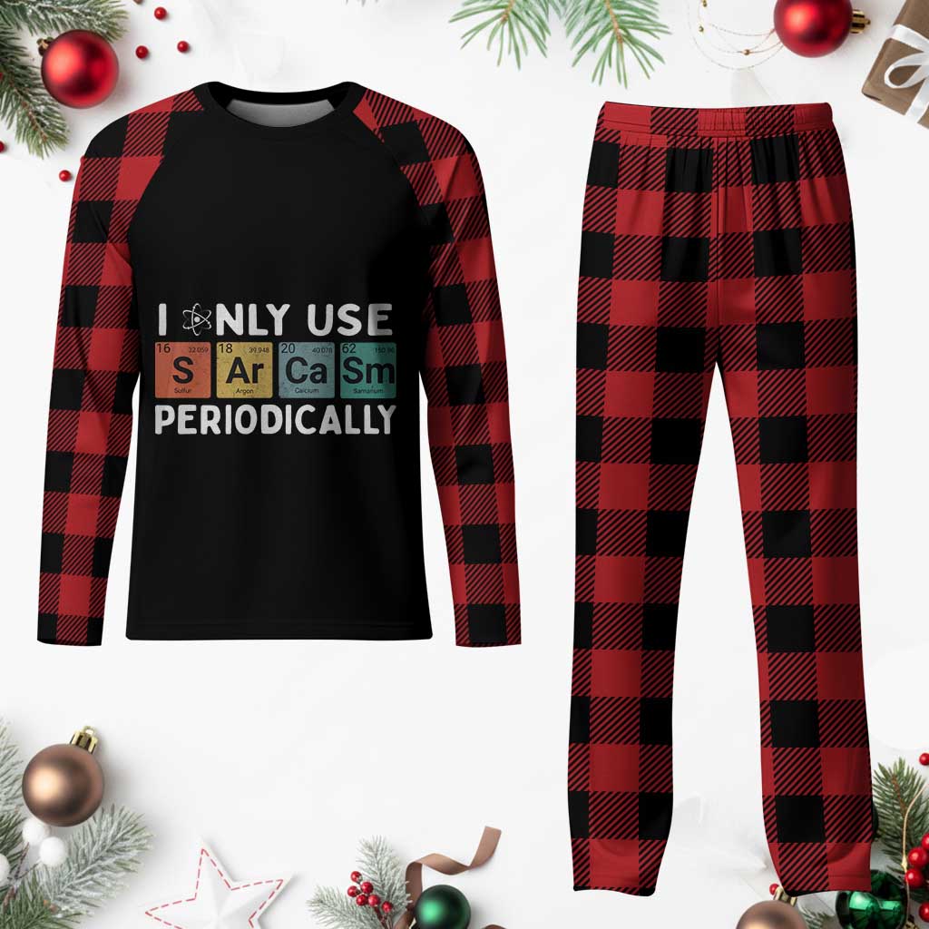 Funny Chemistry Sarcastic Plaid Pajama Set I Only Use Sarcasm Periodically - Wonder Print Shop