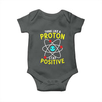 Think Like A Proton Stay Positive Baby Onesie Funny Science - Wonder Print Shop